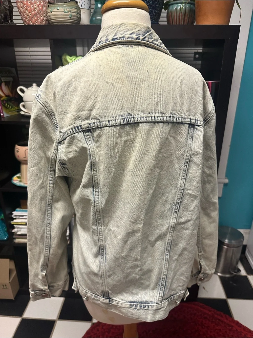 BDG Light Gray Denim Jacket with Black Label
